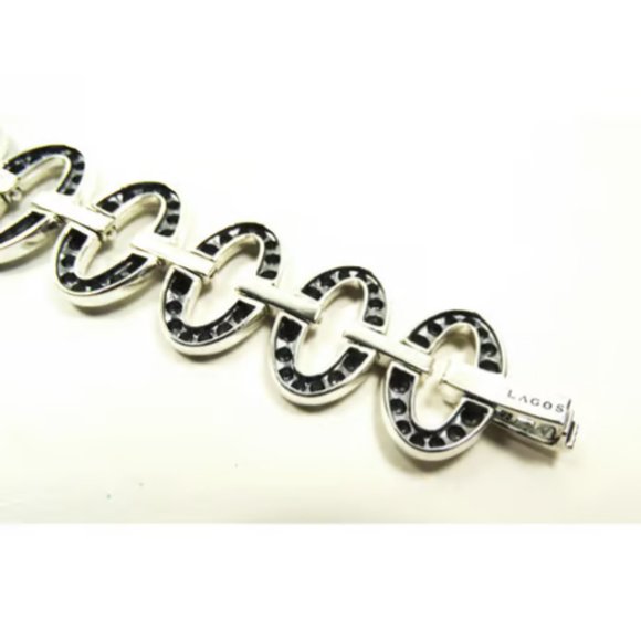 LAGOS NWT Gorgeous Caviar Sterling Silver Link Bracelet Size M - Picture 4 of 9